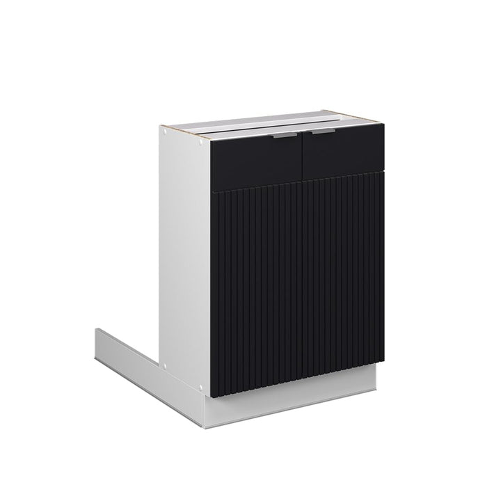 Vicco Regalinselunterschrank Fame-Line, Schwarz gestreift, 60 cm ohne Arbeitsplatte, zur Erweiterung
