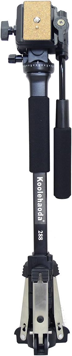 Video Einbeinstativ Kit, 148 cm Fluidkopf Einbeinstativ mit abnehmbarem Stativfuss für DSLR-Kamera.