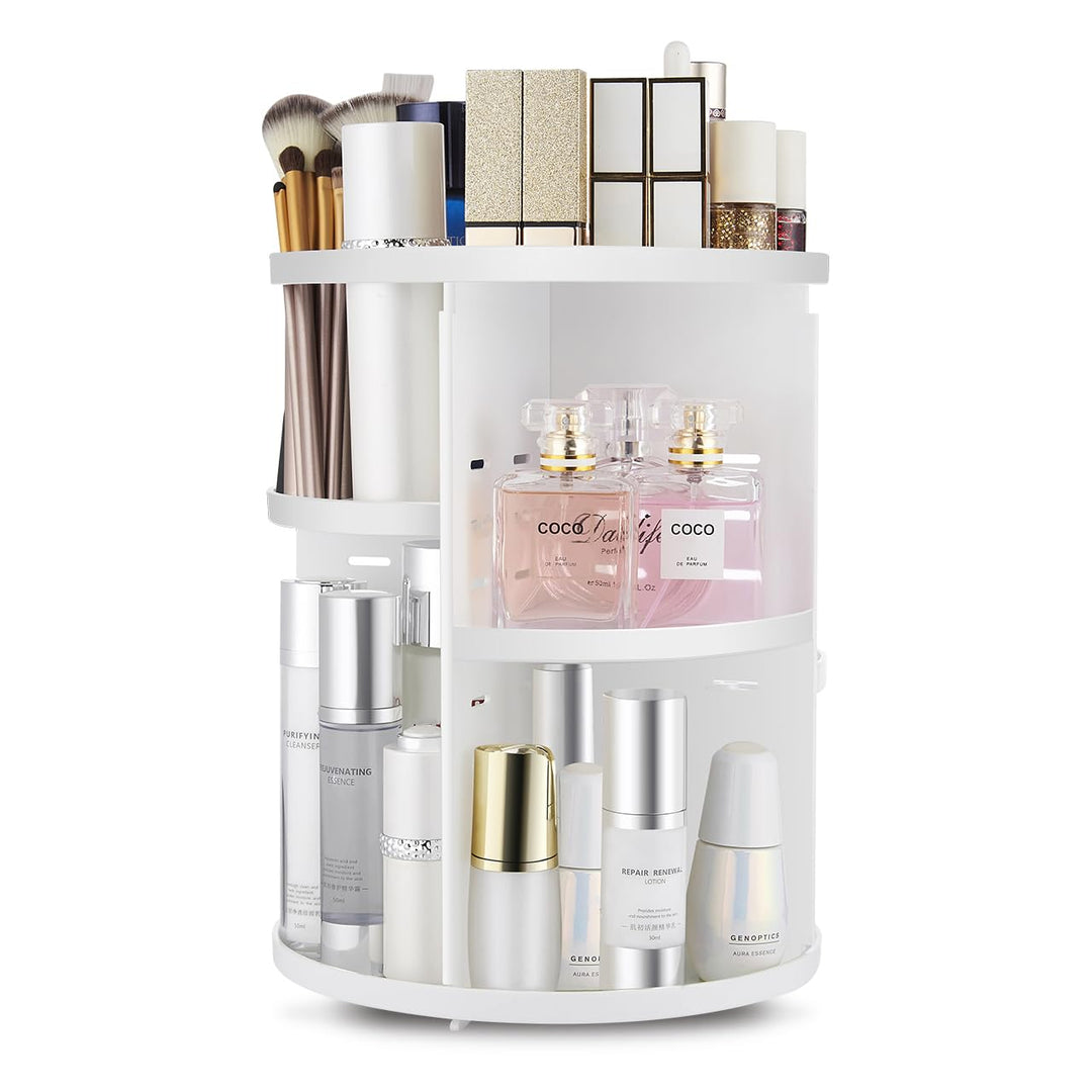 seinlife Um 360 Grad drehbarer Make-up-Organizer, verstellbarer Drehhalter, faltbare Kosmetik-Aufbew