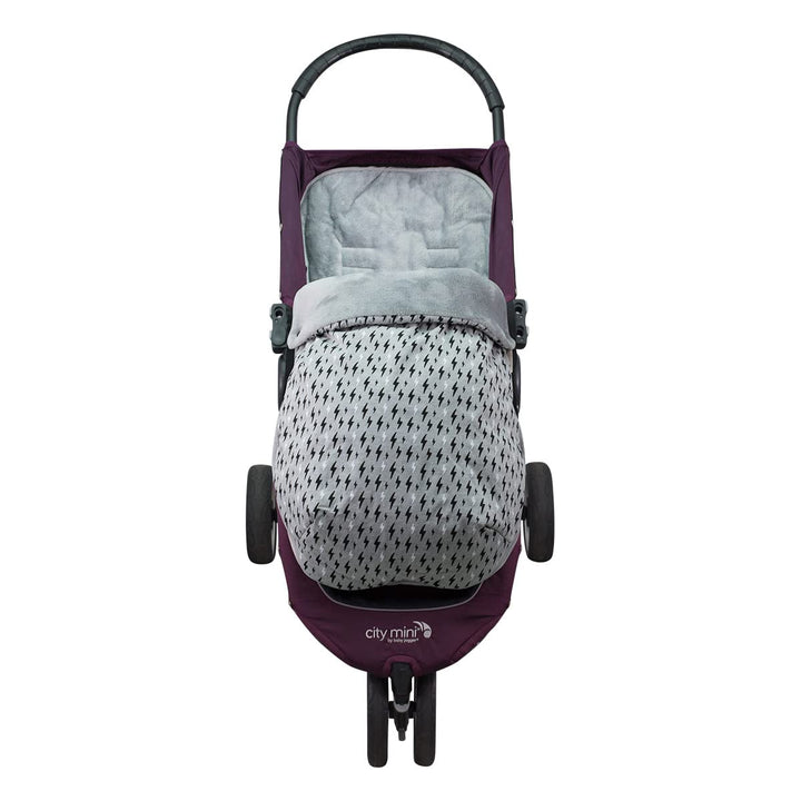 JYOKO KIDS Fusssack für Kinderwagen kompatibel mit Baby Jogger City Mini (Fleece, Black Rayo) BAUMWO