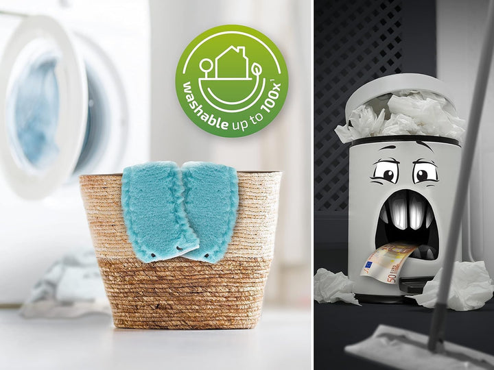Leifheit 2er Set Wischbezug CLEAN Twist M Static Plus, Staubwischer für alle Bodenarten, zieht Staub