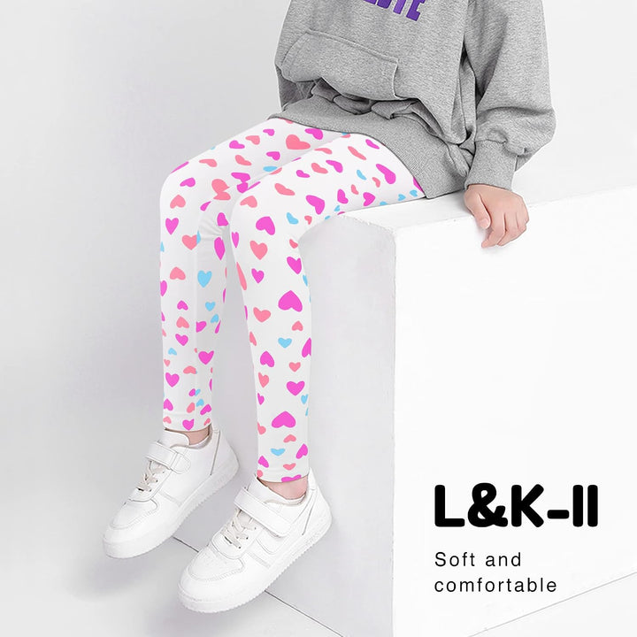 L&K-II Mädchen Leggings Hohe Taille Strumpfhosen Kinder Hosen Casual Stretch Mädchen Baumwolle Leggi
