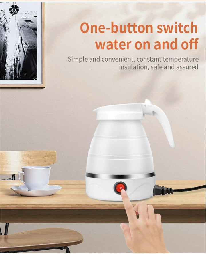 Faltbarer Wasserkocher, 600ml Wasserkessel Tragbarer Mini Reisewasserkocher, Faltbar Silikon Wasserk