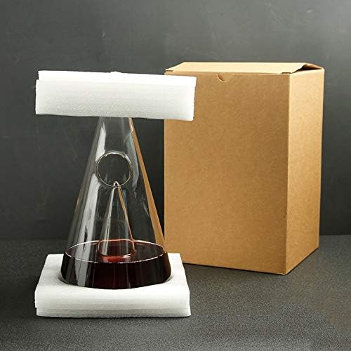 AWANG Einfache Persönlichkeit Pyramid Glaskaraffe Nordic Wasserfall Rotwein Cone Decanter (750ML), 7