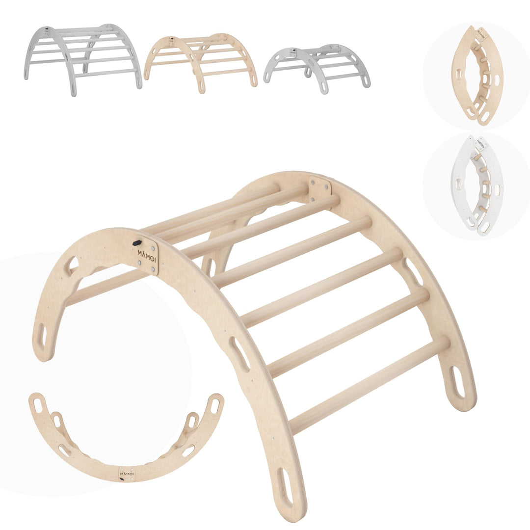 MAMOI® Kletterbogen, Kletterdreieck, Baby Klettern, Klettergerüst aus Holz, Holzbogen für Kinder, Sp