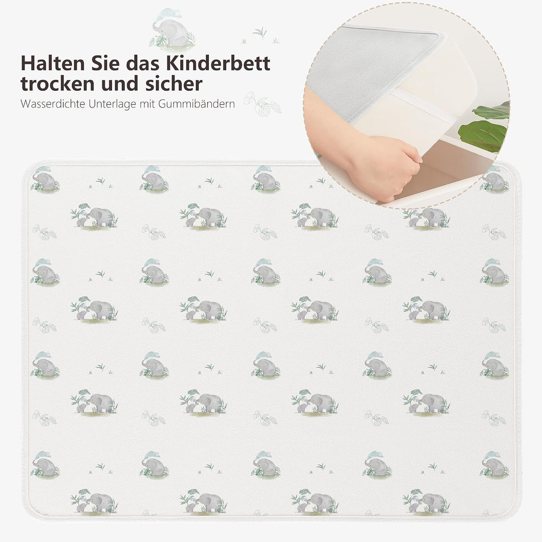 Susurration 2er Pack Bettunterlage Wasserdicht Kinder 75x90 cm Waschbar Unterlage Bett Weich Nässesc