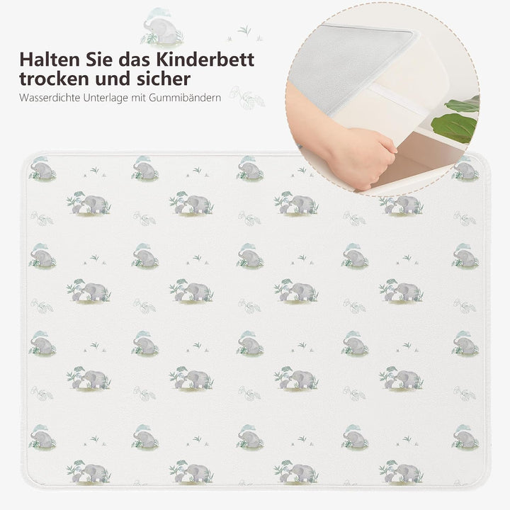 Susurration 2er Pack Bettunterlage Wasserdicht Kinder 75x90 cm Waschbar Unterlage Bett Weich Nässesc