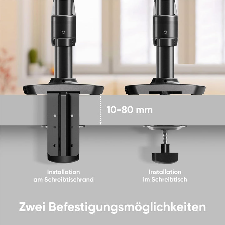 ONKRON Monitor Tischhalterung für 17-38 Zoll Bildschirme bis zu 11 kg, PC Monitor Halterung 1 Monito