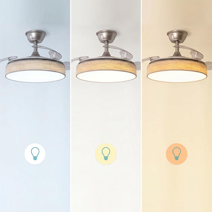 Cecotec Deckenventilator EnergySilence Aero 3666 Invisible Textile, 91 cm | LED-Licht, 3 Lichtfarben