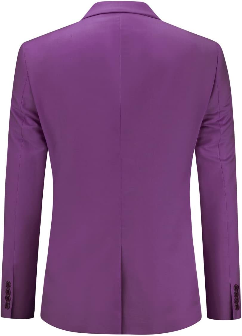 YOUTHUP Herren 3 Teilig Anzug Slim Fit Formell Anzüge 1 Knopf Herrenanzug für Business Hochzeit, M V
