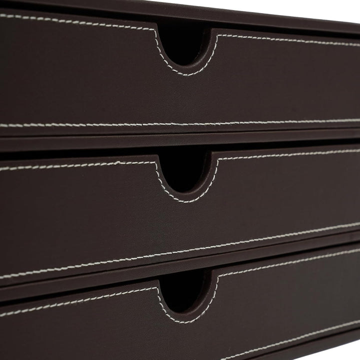 Schreibtisch-Organizer: Schubladenbox mit 3 geschlossenen Schubladen für Büro, Schule, Homeoffice un