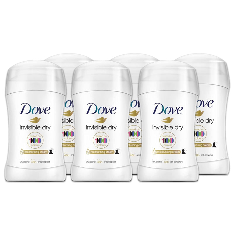 6 x Dove Invisible Dry Deodorant Stick 40 ml