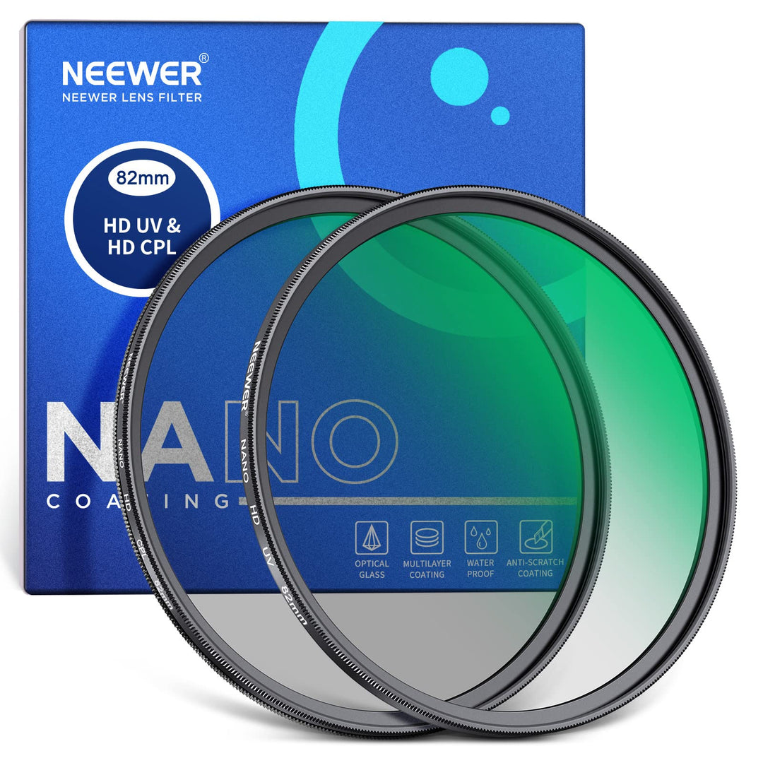 NEEWER 82mm CPL UV Filter Set, Zirkular Polfilter(Polarisationsfilter)/UV Schutz Objektivfilter Set
