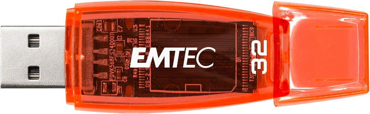 Emtec C410 32GB USB-Stick USB 2.0 Transparent Neon - 2er Pack (Orange Gelb) Pack de 2 (32 Go), Pack