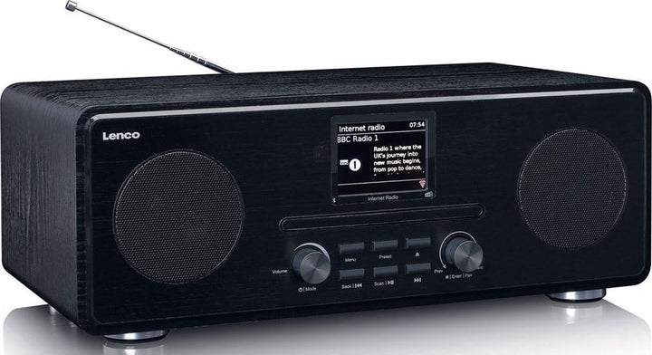 Lenco DIR 260 Internetradio - DAB+ Digitalradio - Bluetooth - WLAN - Radio-CD Player - 2,8“ Farbdisp