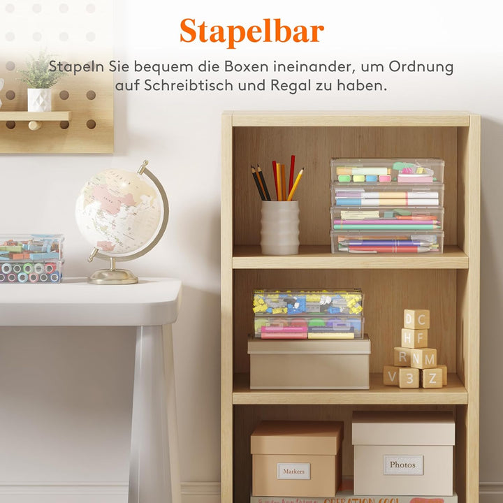 Lifewit Stiftebox mit Snap-Dicht Deckel, Hochwertiges Kunststoff Bürobedarf Organizer, Aufbewahrungs