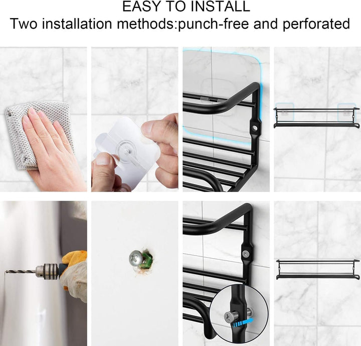 Priksia Gewürzregal Wand, 4er Set Gewürz Organizer Ohne Bohren, Gewürzhalter Hängend aus Metall mit