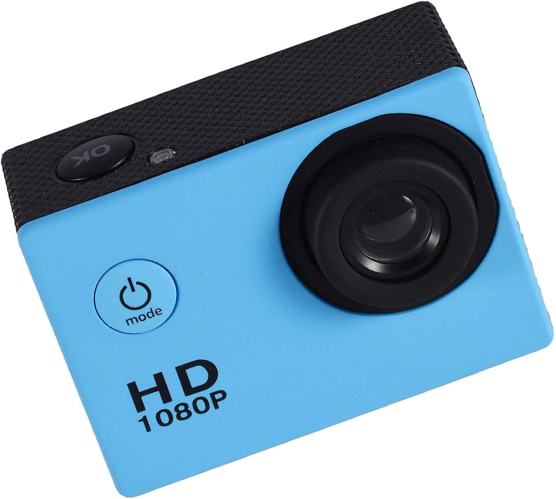 Action-Kamera, 7 Farben, DV-Camcorder, 1080P HD, 2,0-Zoll-Bildschirm mit Gehäuse, Fahrradhalterung f