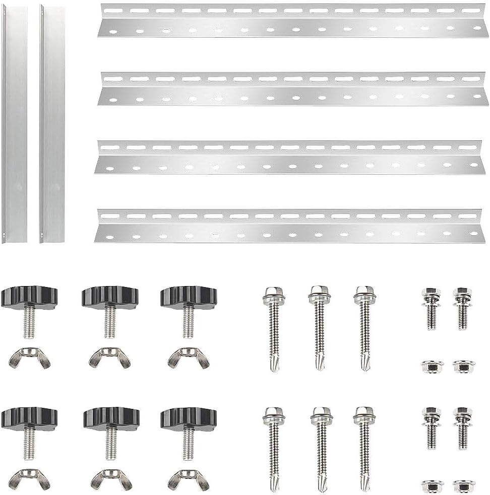 revolt Pv Halterung: 2er-Set verstellbare Aluminium-Solarpanel-Halterungen, 14,5" / 37 cm (Solar Hal