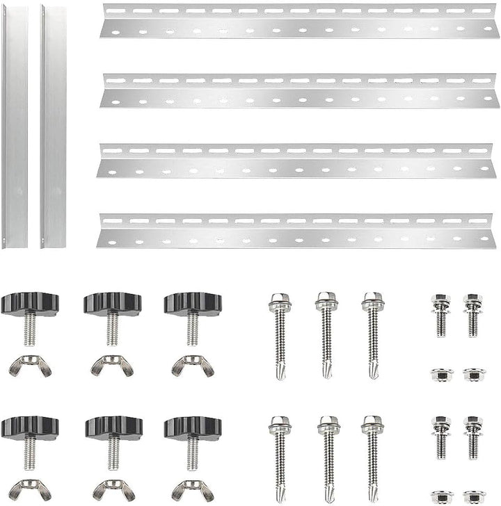 revolt Pv Halterung: 2er-Set verstellbare Aluminium-Solarpanel-Halterungen, 14,5" / 37 cm (Solar Hal