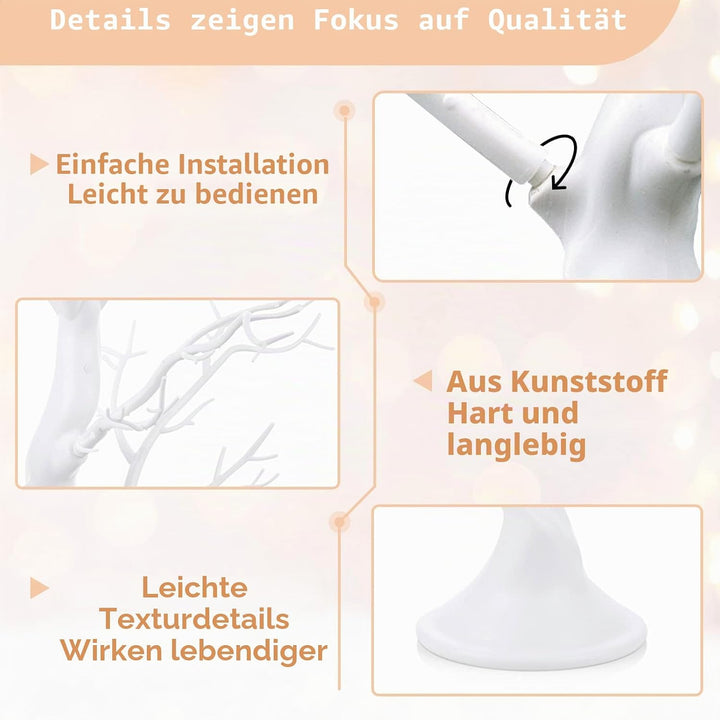 Nuptio Künstlicher Weihnachtsbaum Dekorative Bäume Weisser Zweigbaum 58cm Hoch Halloween Dekoratione