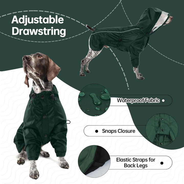 Wasserdichter Hundemantel, Regenschutz Hund Regenjacke Hunderegenmantel Einstellbare wasserdichte Ha