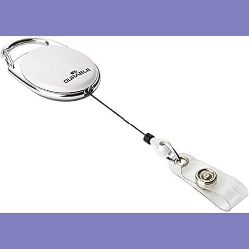 Durable Schlaufenclip Jojo Style (mit Metallclip und Druckknopfschlaufe) 10 Stück weiss, 832402, Wei