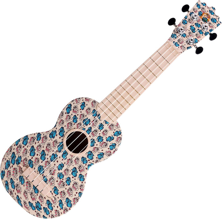 Classic Cantabile BeachBuddy "Sunny Zoo" Sopran Ukulele aus ABS Material (Uke, Hawaii Gitarre, PVC K