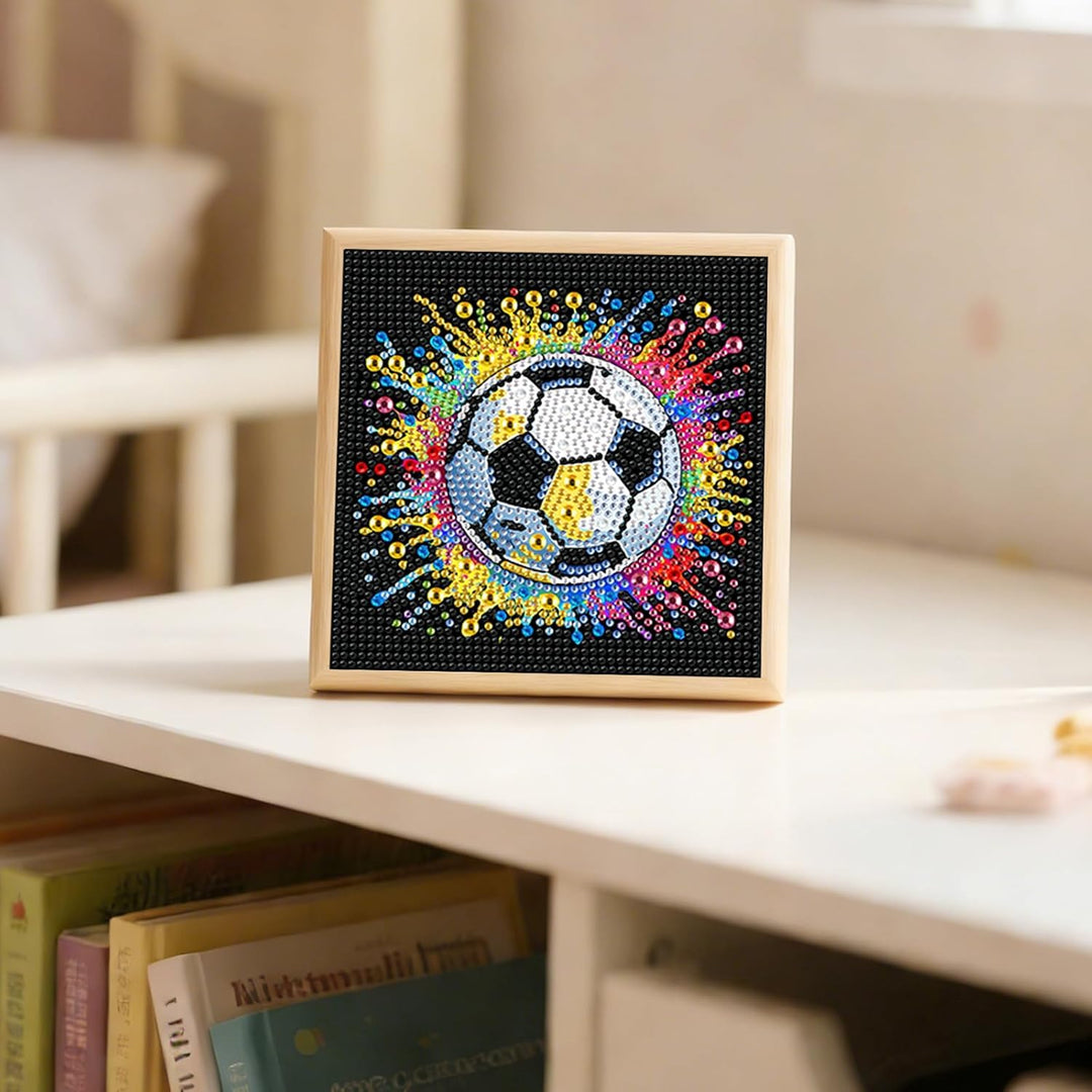Yunruily 6er Set Diamond Painting Kinder - Fussball Diamant Painting Kinder,Diamond Painting Kind ab