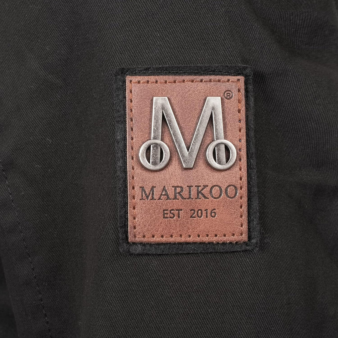 MARIKOO Damen leichte Übergangsjacke Baumwoll-Parka mit Kapuze Nyokoo XS-XXL M Schwarz, M Schwarz