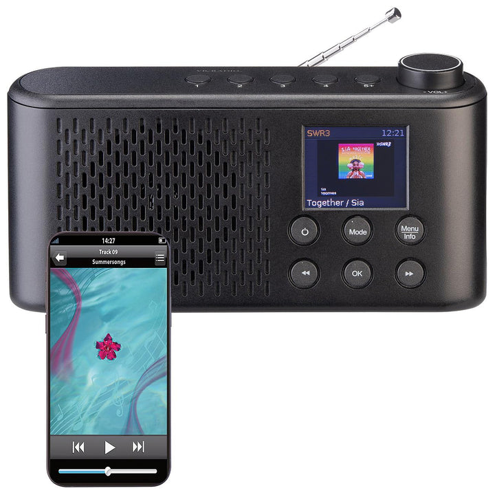 VR-Radio DAB+ Radios: Mobiles Akku-Digitalradio mit DAB+/FM, Farbdisplay, Bluetooth 5.3, 6 W (Mobile