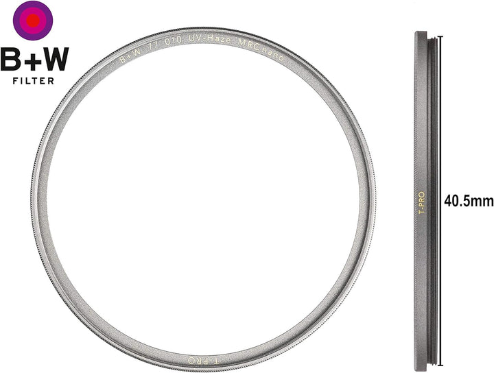 B&W 010 UV-Haze- und Schutz-Filter (40,5mm, T-Pro, Titan-Finish, MRC Nano, 16x vergütet, super Slim,
