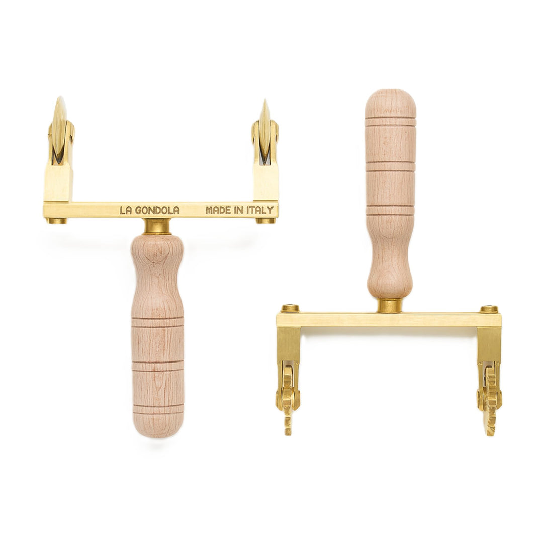 LA GONDOLA Set 2 Stück Teigschneider, doppelt, verstellbar, glatt und verstellbar, mit Sternanhänger