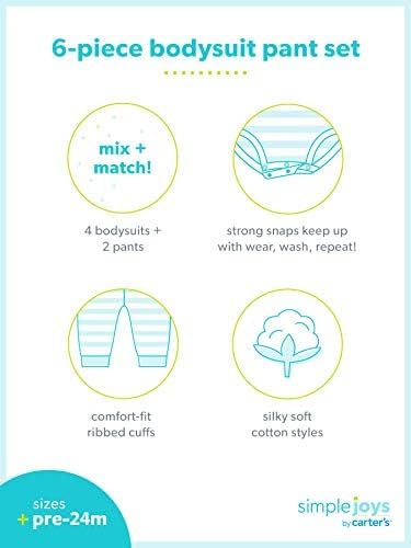 Simple Joys by Carter's Baby-Mädchen Infant-and-Toddler-Pants-Clothing-Sets 3-6 Monate Aquagrün Elef