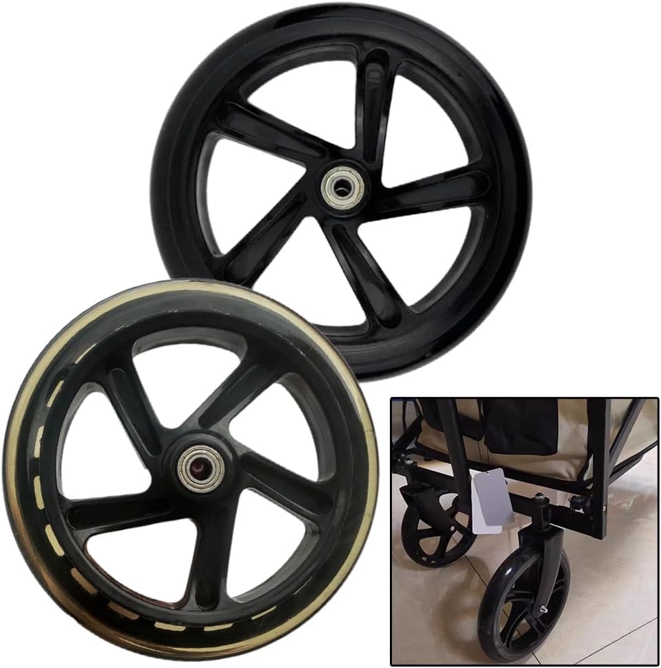 Leise PU Räder 2 Stück 200mm x 40mm Rutschfeste Langlebige 200mm*40mm Schwarz, 200mm*40mm Schwarz