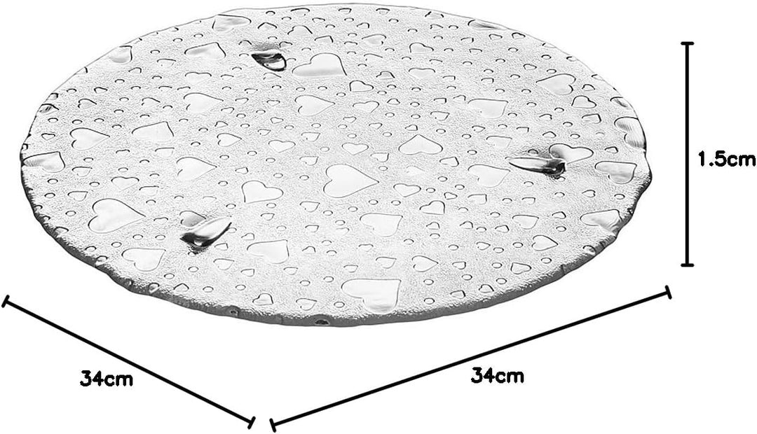 Leonardo Heart Torten-Platte aus Glas, handgefertigter Torten-Teller mit Herzoptik, Glas-Platte für