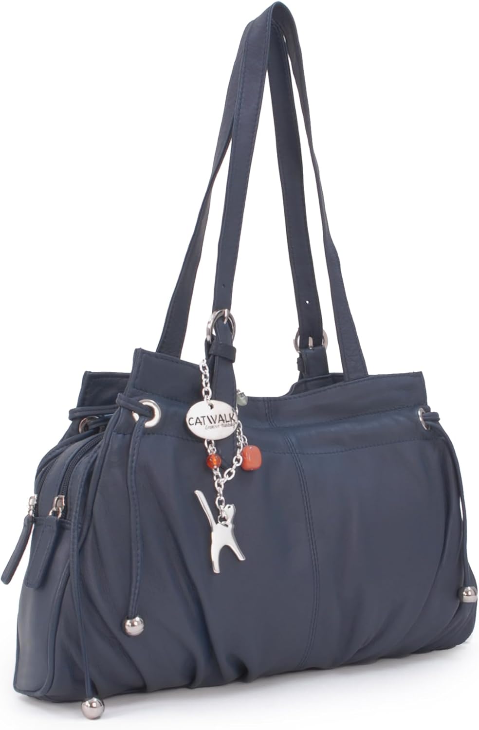 Catwalk Collection Handbags - Damen Leder Schultertasche - Handtasche Mittelgross - mit Verstellbare