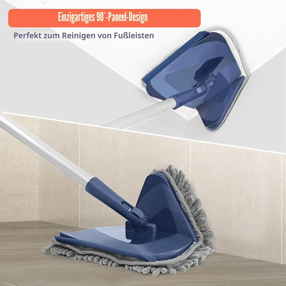 JEHONN Bodenwischer Wischmopp mit Langem Griff 200CM, 3-In-1 Wand Mop mit 6 Ersatz Mikrofaser Chenil