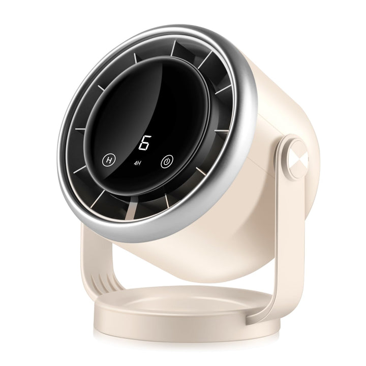 Schreibtischventilator mit batteriebetrieben, leise, digitale Anzeige, tragbarer Ventilator 360° dre