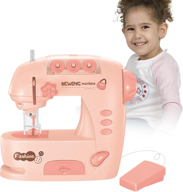 Kinder-Nähmaschine, tragbare Nähmaschine für Anfänger, Mädchen, Jungen, mit Handbuch, Tuch, Nadelein