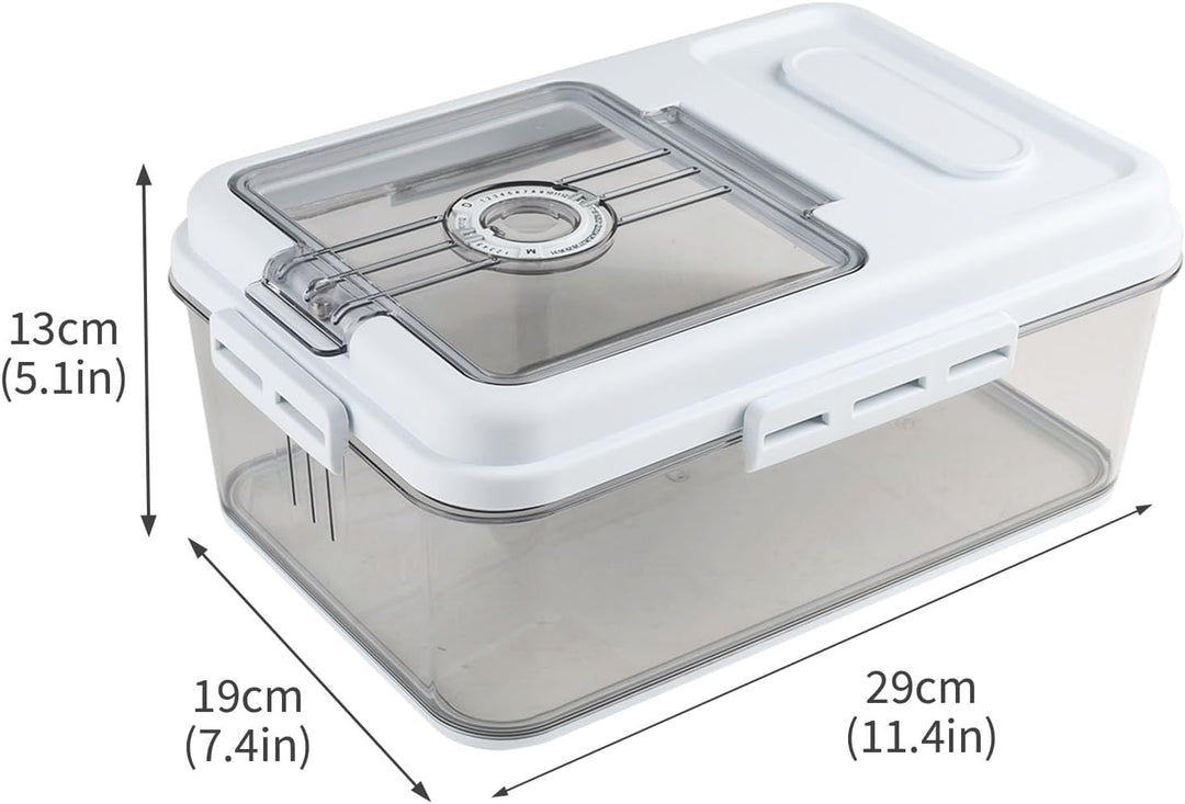 Brotkasten PET mit Zeitrad, Brotbox für Küche Weiss 29 x 19 cm | Datumsrad hilft beim Überblick; kom