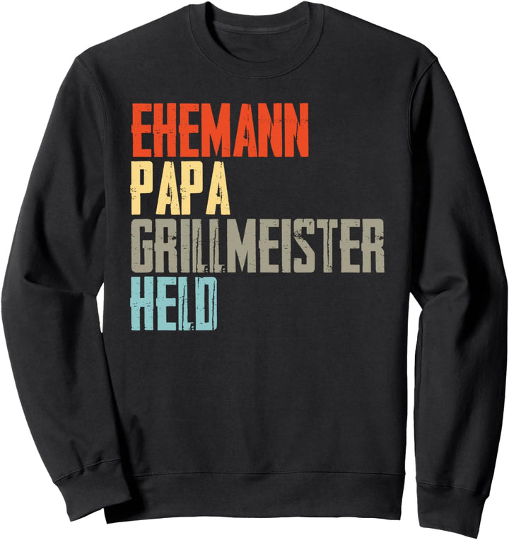 Ehemann Papa Grillmeister Held Witziges Vatertags Geschenk Sweatshirt