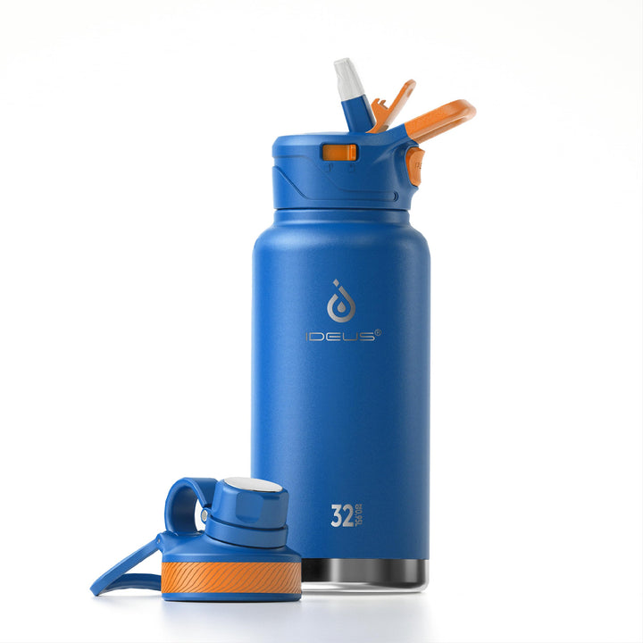 IDEUS Vakuumisolierte Wasserflasche, 32 Oz (950 ml) Edelstahl Doppelwand Flasche Metall Sport Kantin