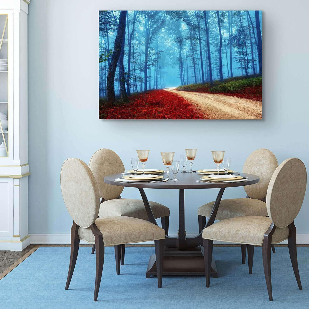 Startonight Bilder Fantasie-Rote Waldbäume, Leinwandbilder Moderne Kunst, Natur Wanddeko Kunstdrucke