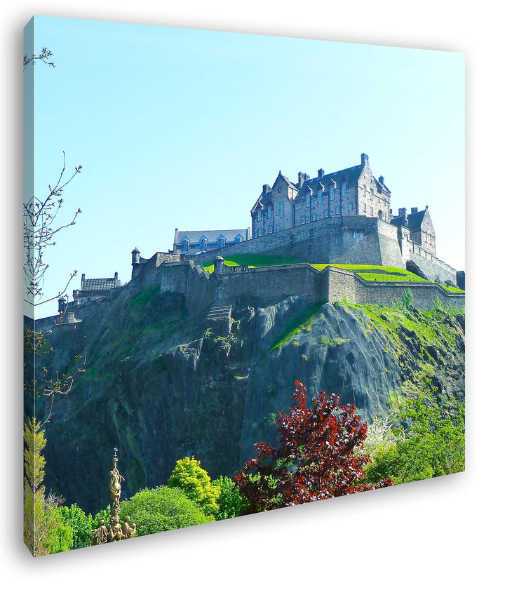 deyoli Burg in Edinburgh Schottland Format: 70x70 als Leinwandbild, Motiv fertig gerahmt auf Echthol