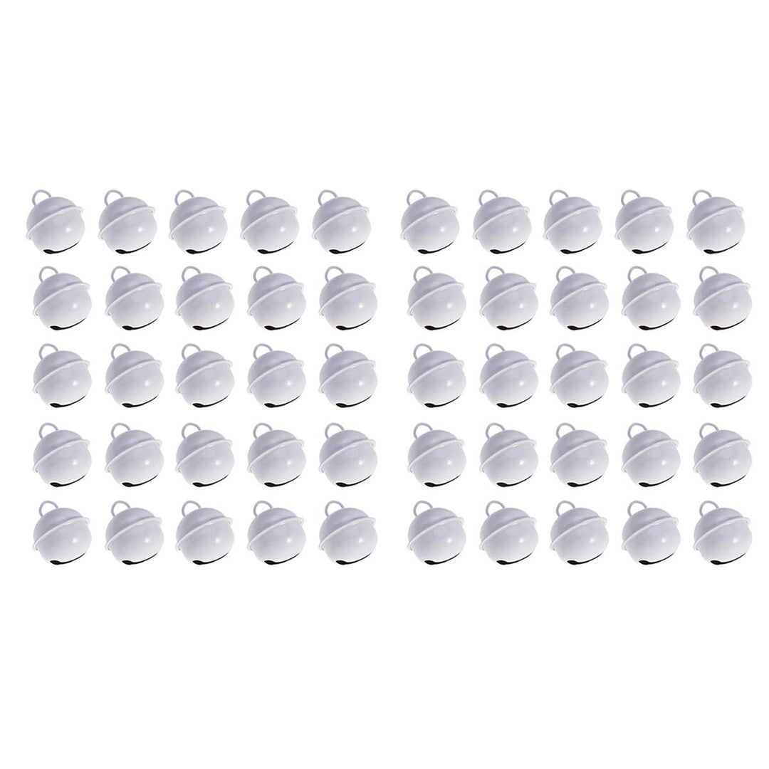 VORCOOL 50 Pcs 22mm Bunter Weiss Glocke，Farben Weiss Schellen Bunte Metallglöckchen，Glöckchen zum Ba