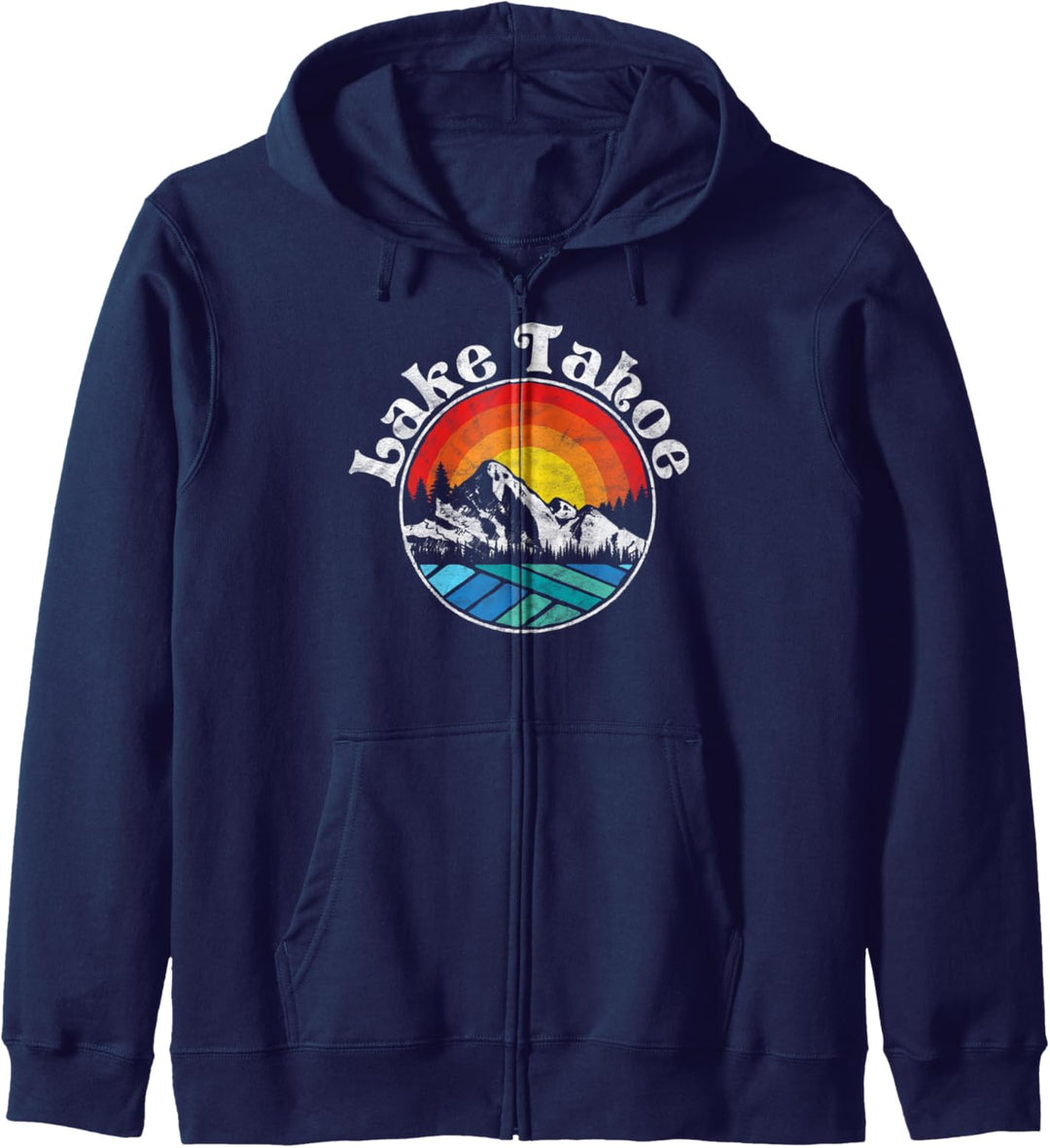 Lake Tahoe Mountains Throwback Vibe Nature Graphic Kapuzenjacke