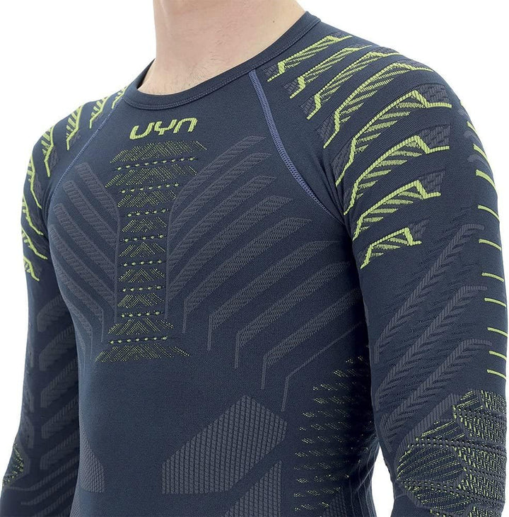 UYN Herren Resilyon Langarmshirt, Dark Blue/Yellow, L/XL