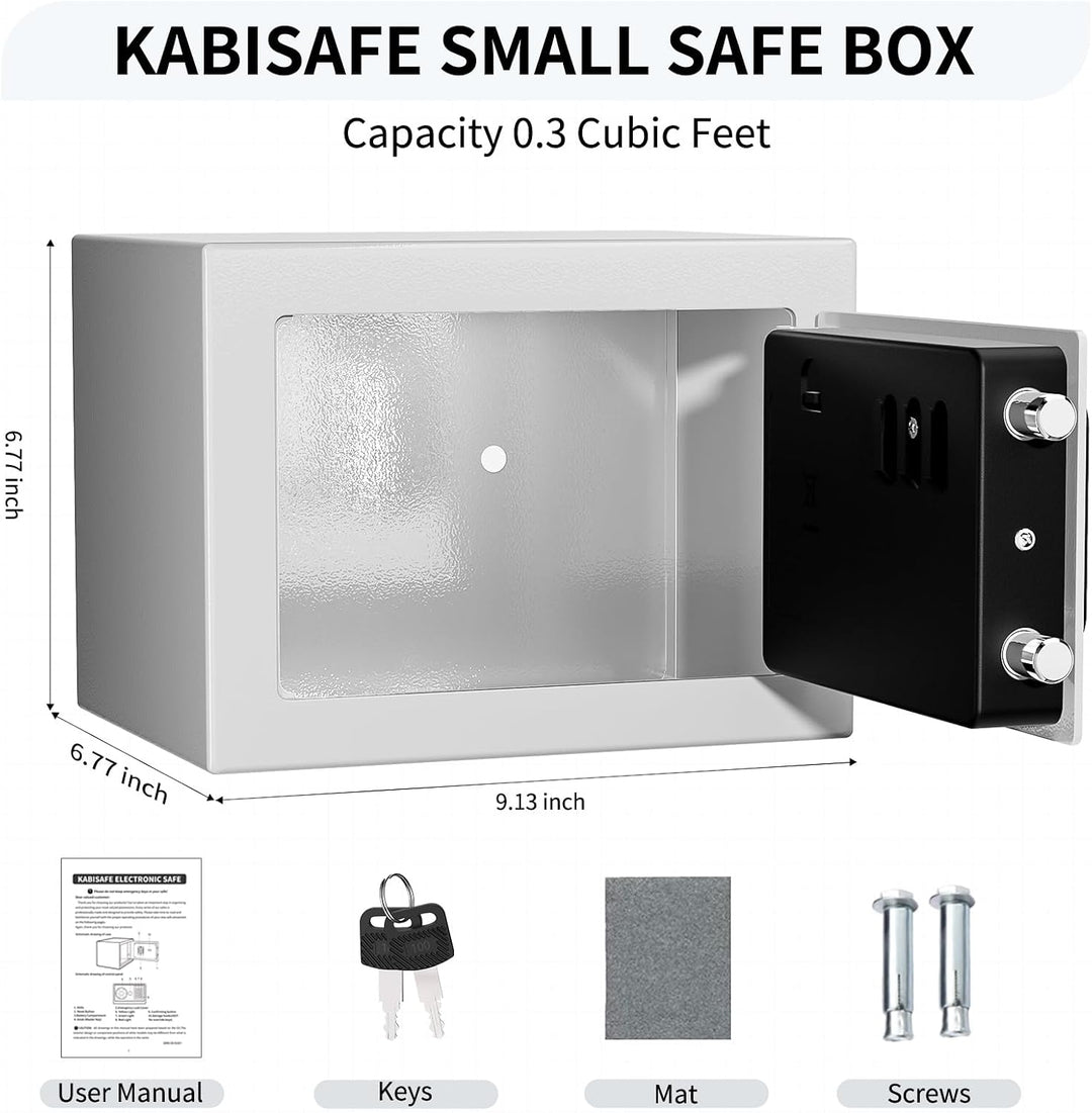 Digitaler Safe 6,8 l, kleiner Tresor für Zuhause, elektronische Sicherheitskassette, Wandtresor fürs