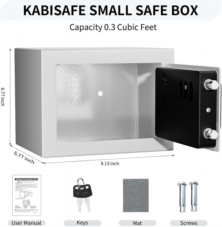 Digitaler Safe 6,8 l, kleiner Tresor für Zuhause, elektronische Sicherheitskassette, Wandtresor fürs
